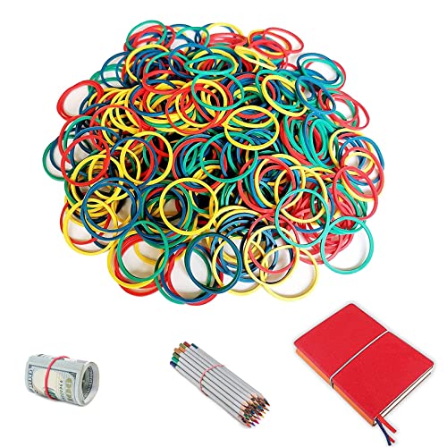 Elastic Bands, 200 Pcs Colorful Rubber Bands, Elastic Rubber Bands for Office, Home, School Supplies (4 Colors) image 3