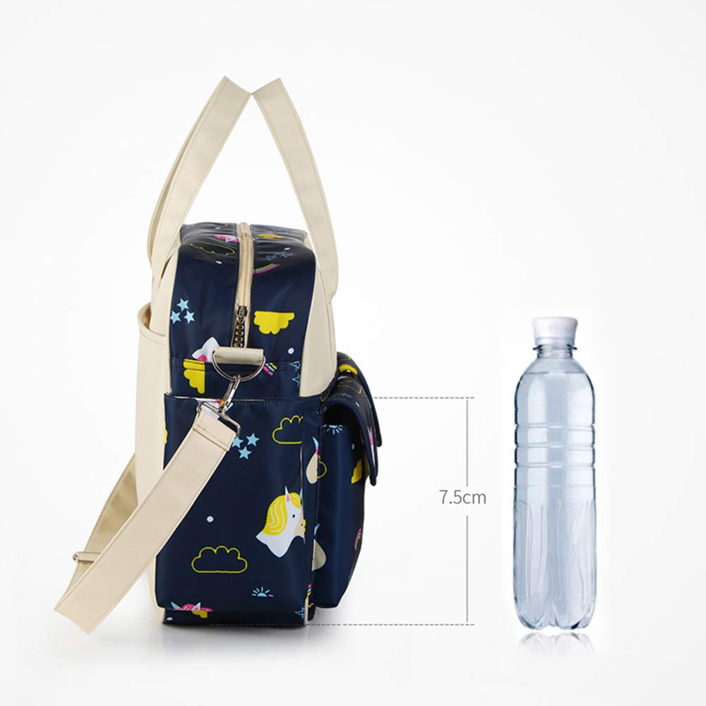 Organizador de pañales, bolsa de hombro de gran capacidad, bolso de pañal, portátil, bolsa cruzada, para mamás papá (unicornio marino)