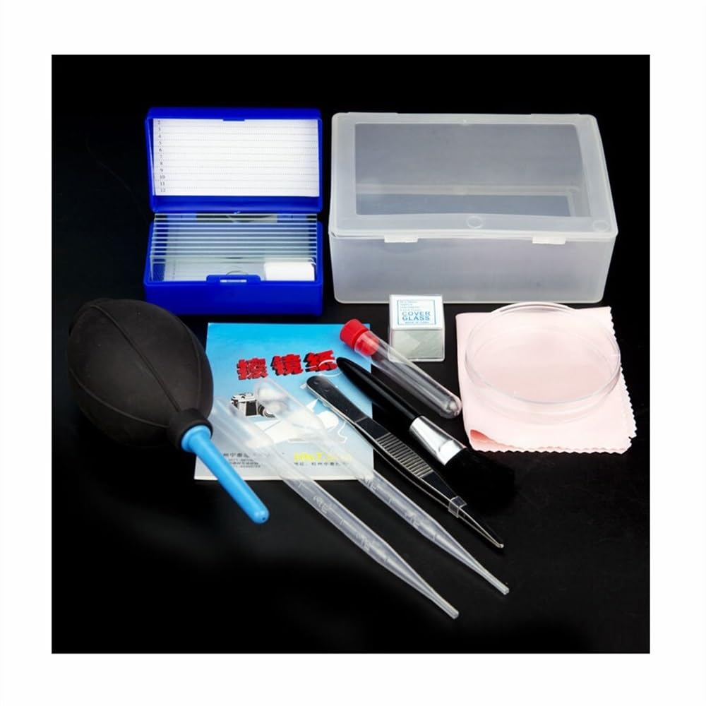 Accessori per microscopio da laboratorio Set di accessori for microscopi biologici Set di esperimenti scientifici di biologia Vetrini di vetro Copri strumenti biologici
