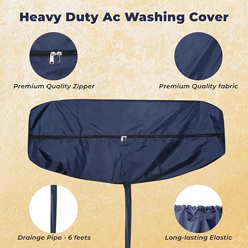 Image of Split AC Cleaning Cover Waterproof with Drain Pipe | Indoor AC Service Washing Bag for 1, 1.5 & 2 Ton AC (52 Inches Cover)