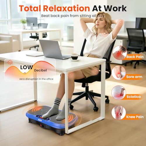 Image of AXV Vibration Plate Fitness Platform Exercise Machine Vibrating Shaking Full Body Shaker Workout Vibrate Stand Shake Board Sport for Weight Loss Fat Burner for Gym Home Office