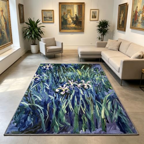 Tapis antidérapant lavable style Iris violet pour éviter les glissades - 2