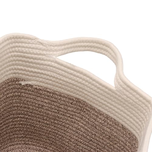 Panier de couverture pour salon en coton tressé bicolore - 4