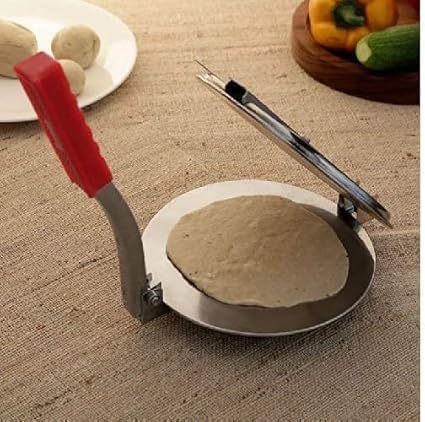 Image of BloomiX Stainless Steel Puri Maker New Press Machine for Home and Kitchen for Making Papad khakhra poori roti and Many More Manual Hand Press with Handle (ROTI /PURI MAKER)