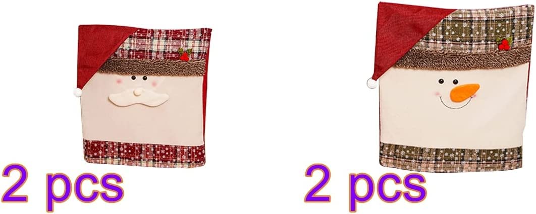 Fundas for sillas navideñas,Fundas for sillas de comedor,4 piezas Fundas for sillas de comedor navideñas,Protector de fundas elásticas for sillas de Navidad,Fundas for sillas Parsons de cocina lavable