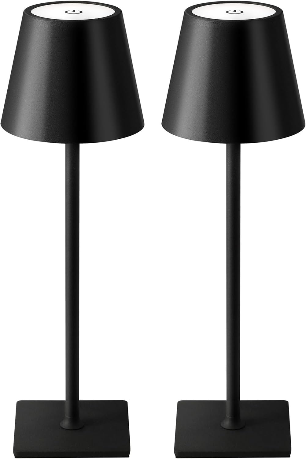 2 pezzi Lampada da Tavolo a Batteria a Forma di Fungo LED Dimmerabile Lampada da Tavolo per Interni Senza fili Ricaricabile Alimentata a Batteria Luce Notturna per Comodino Per Interni,Nero
