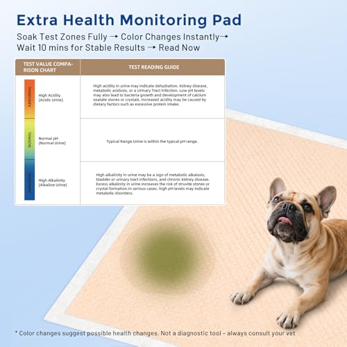 ZOMISIA Health Monitoring Puppy Pee Pads 100 Count for Dogs 22\" x 22\" - 14 Color Changing Pee Pads with pH Indicator + 86 Dog Potty Training Pad, Odor-Control, Super Absorbent & Leak-Proof - Thumbnail 2