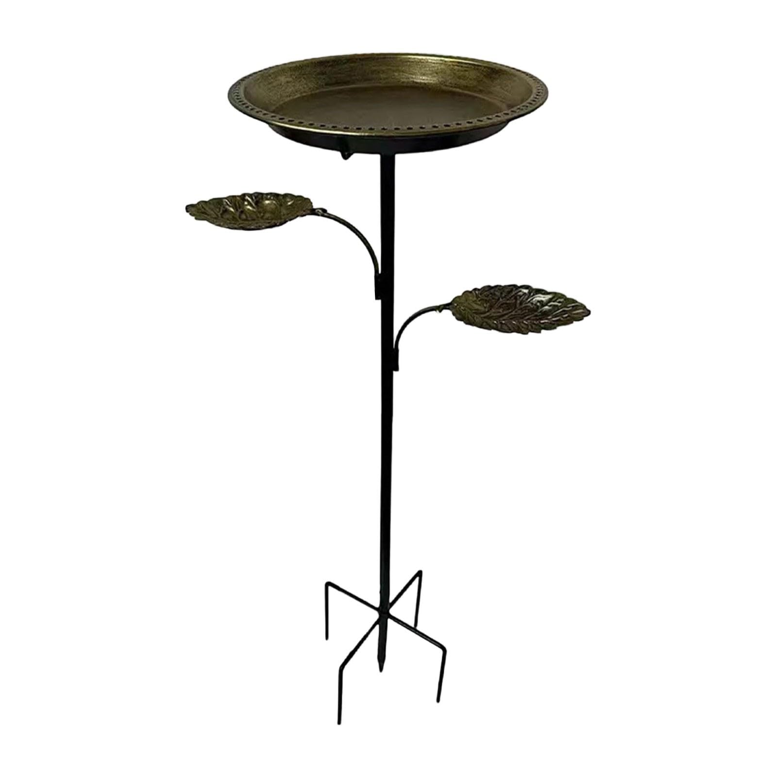Antikes Kupfer Vogelbad mit Ständer, Gusseisen, abnehmbare Schale & Blattdekoration, 30 cm Schale, 93 cm Höhe, Vogelfutterstation für Garten, Hof & Terrasse (Bronze)