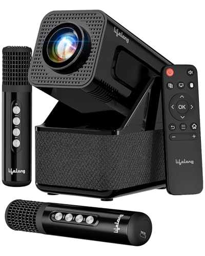Image of Lifelong Electronics ROAR Projector with 2 Mics | Booming 20W Speakers | Cricket Commentary, Karaoke Party & Room Cinema | 1080P & 4K Ultra HD Support | All Android OTT Apps | Ultra Bright 150 inch Screen