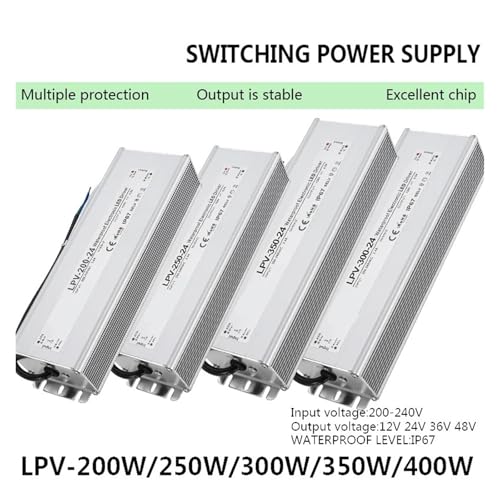 Alimentation 12V 250W étanche IP67 AC/DC à tension constante pour ruban LED