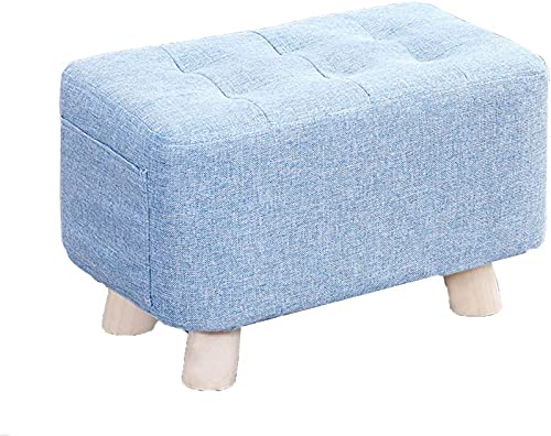 Tabouret de Décoration pour la Maison Gris | Repose-Pieds Tissu Déhoussable