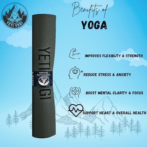 Image of EVA Yoga Mat 6mm Anti Slip Exercise Workout Mat Durable Comfortable Unisex Home Gym Pilates Training Black Fitness Mat