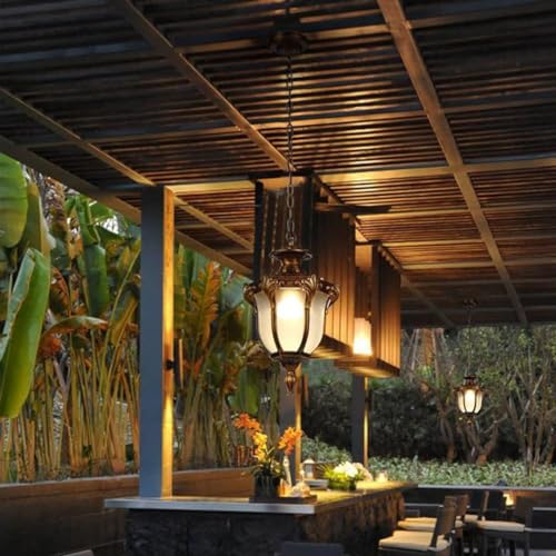 Hanging light waterproof exterior bronce para iluminación de porches 4
