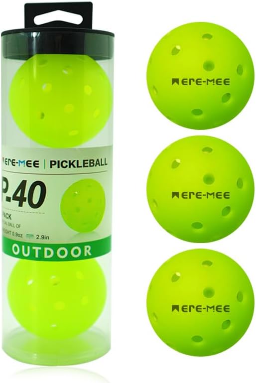 Pelotas de pickleball para exteriores, paquete de 312 bolas de pickleball de 40 agujeros con bolsa de transporte, bola oficial de alta visibilidad,