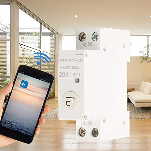 Wifi Smart Circuit Breaker Air Switch Distribution Box Remote Mobile Phone Control Voice Timing Switch 1P 20A Ac230V (20A) #TOP2