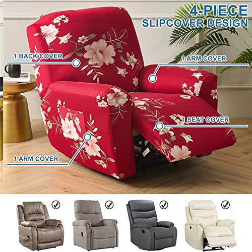 Image of Eco-Ancheng Recliner Slipcovers 4-Pieces Lazyboy Recliner Covers Recliner Couch Covers Recliner Chair Cover Non Slip Reclining Slipcovers with Storage Pockets Furniture Protector for Living Room