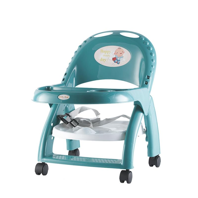 Baby Bucket Baby Feeding Chair with Tray & Wheels | Foldable Adjustable Dining Chair & Table | Portable Lightweight High Chair for Infants & Toddlers Up to 12 kg for 6 Months–3 Years-(Dark Green)-image-24