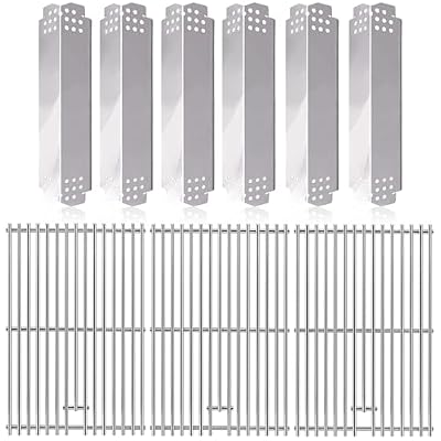 Hiorucet Grill Grates Replacement Parts for Nexgrill 720-0896B, 720-0896, 720-0898, 720-0896E, 730-0896, 720-0896C, Grid Cooking Grates, Heat Plate Tent Shield Flame Tamers for Nexgrill 6 Burner.