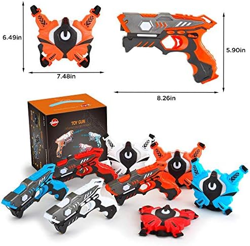 VATOS Infrared Laser Tag Set with Vests , Laser Tag Game Toy for Kids and Adults Indoor Outdoor Group Activity Laser Battle Blaster Gun Best Gifts for Kids Age 6 7 8 9 10 11 12+ Boy Girl