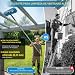 Imagen de Set de equipo de limpieza de ventanas incluye limpiador de 200 ml y escobilla limpiacristales 2 en 1 con poste de limpieza extensible de 195 cm