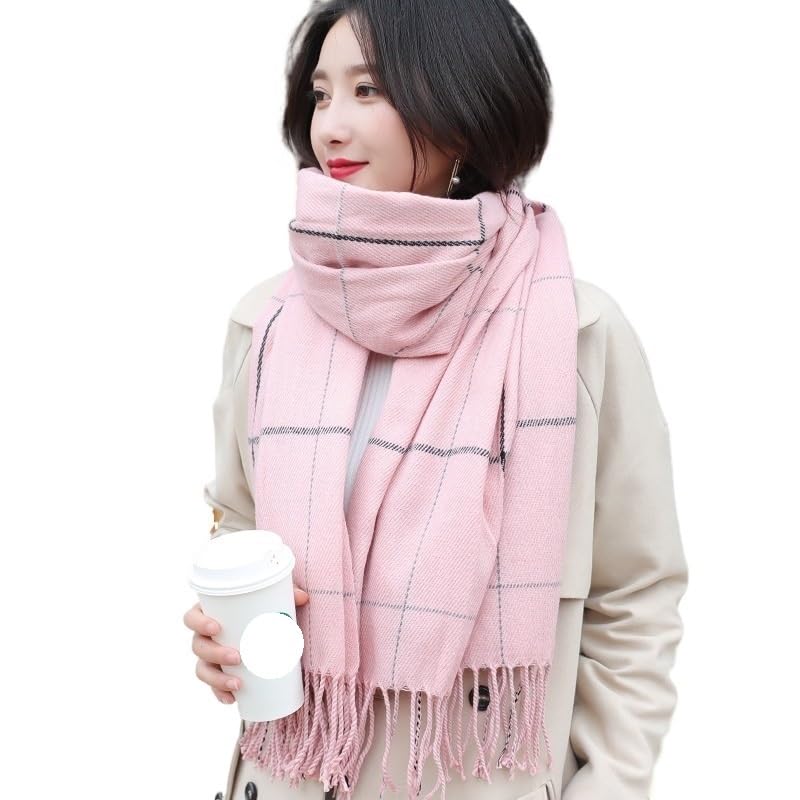 Foulard Donna Sciarpa Da Donna Sciarpa Plaid Sciarpa Invernale Short Scialle Wrap Addensato Caldo Cashmere Pashmina Coperta Sciarpe Tassel Unisex Sciarfs Sciarpa Unisex