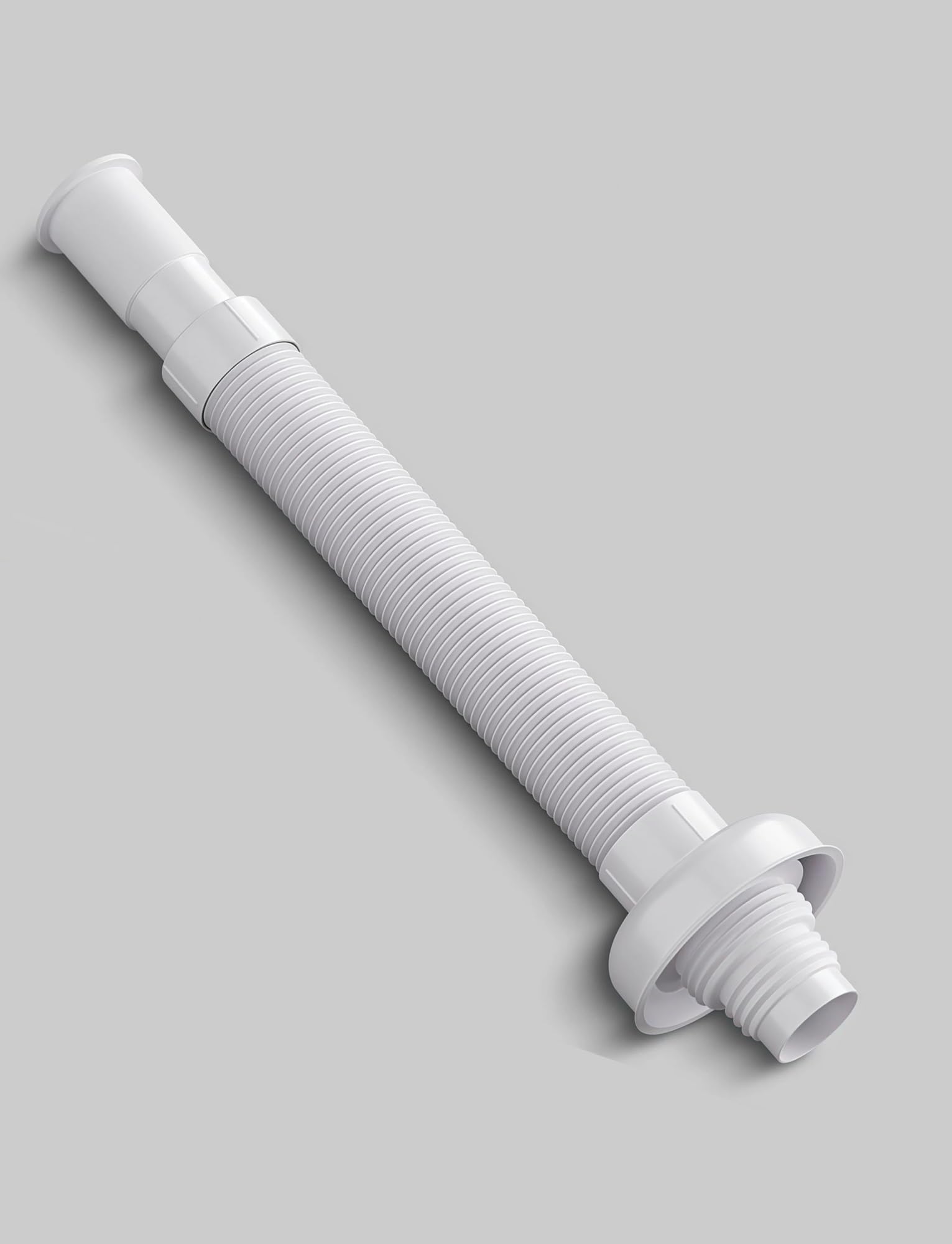 JNTFNE Flexible Sink Drain Hose Expandable Pipe, Corrugated Trap Tubing for Kitchen Bathroom, Sewer Drainage Tube Wash Basins Laundry(White,2pcs)