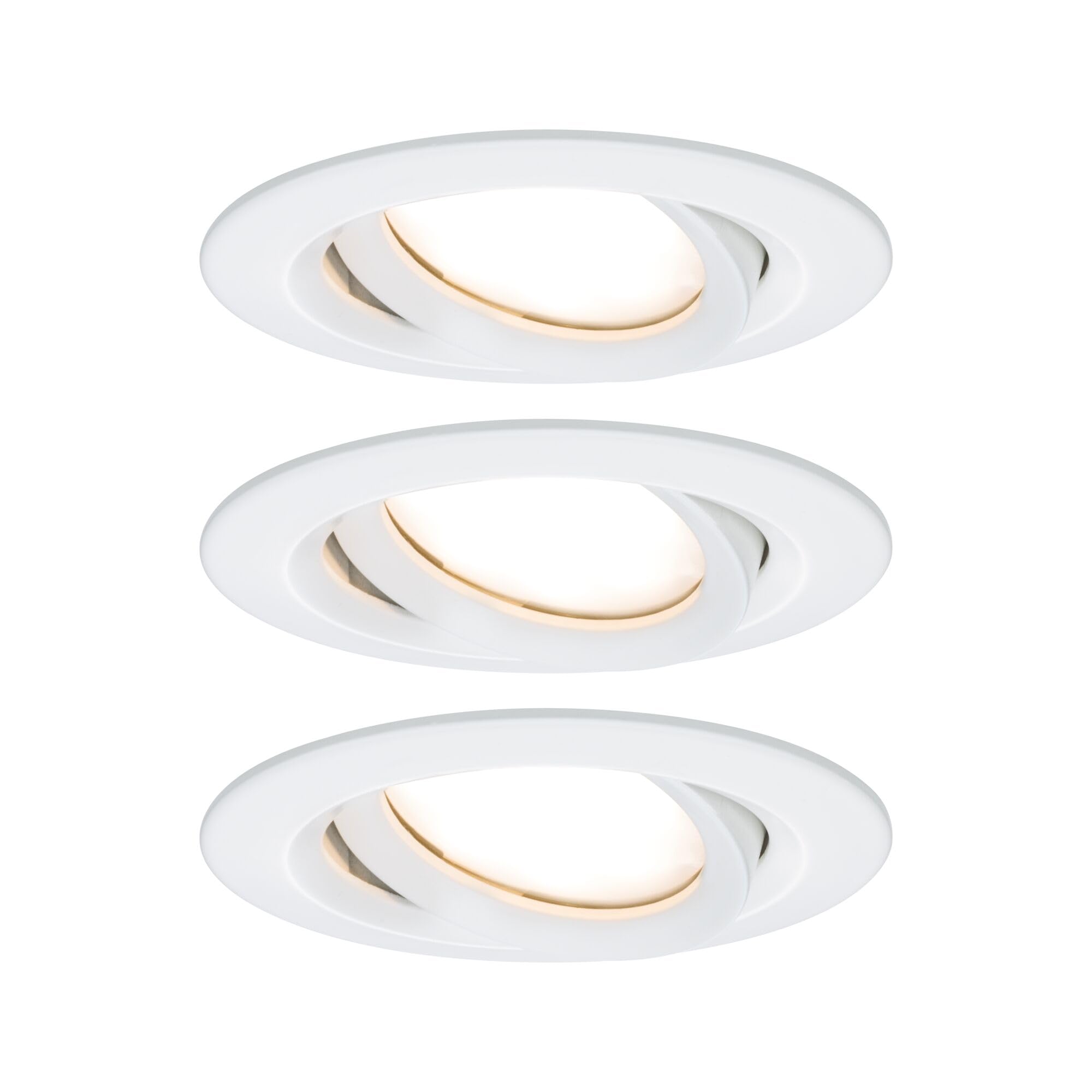 Paulmann Coin schwenkbar dimmbar 93682 Nova Plus Lampada LED, rotonda, orientabile, incl. 3 x 6 Watt, IP65, incasso, bianco opaco, faretto in alluminio, 2700 K, 3 pezzi