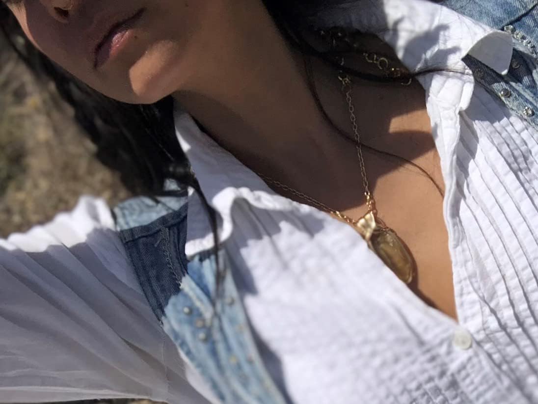 Tektite Libyan Desert Glass Necklace Pendant 14K Gold Filled Genuine Ancient Fragment Eastern Libya 3LGG