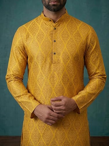 Image of SOJANYA (Since 1958 Men's Silk Blend Designer Long Kurta