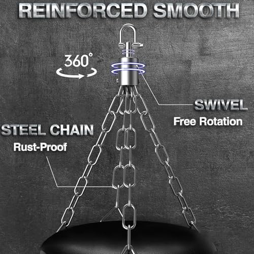 Foto von Prorobust Boxsack-Set, 120cm PU Heavy Duty mit 12OZ Boxhandschuhen für MMA Kickboxen Home Training (Ungefüllt)