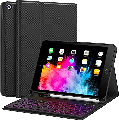 Keyboard Case for iPad 9th Generation (2021)/8th Gen/7th Gen 10.2 Inch, CHESONA Detachable Wireless with Pencil Holder Stand Folio Keyboard Cover for New iPad 9th Gen/8th Gen/7th Gen 10.2”, Backlit