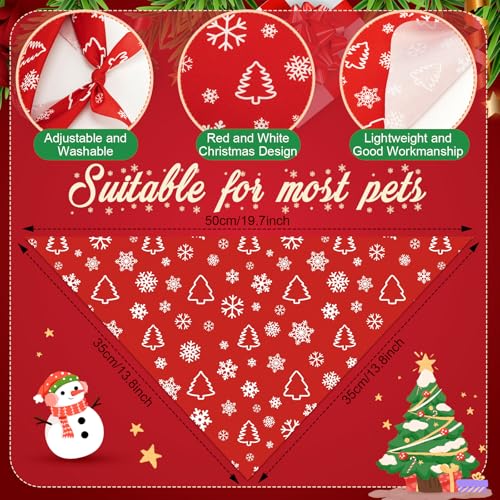 Image of Abbylike 50 Pcs Valentines Day Dog Bandanas Bulk Red and White Polka Dots Stripes Bandanas for Dogs Triangle Kerchief Bibs Scarf for Pet Romantic Costume Photo Props Accessories(19.7 x 13.8 x 13.8)
