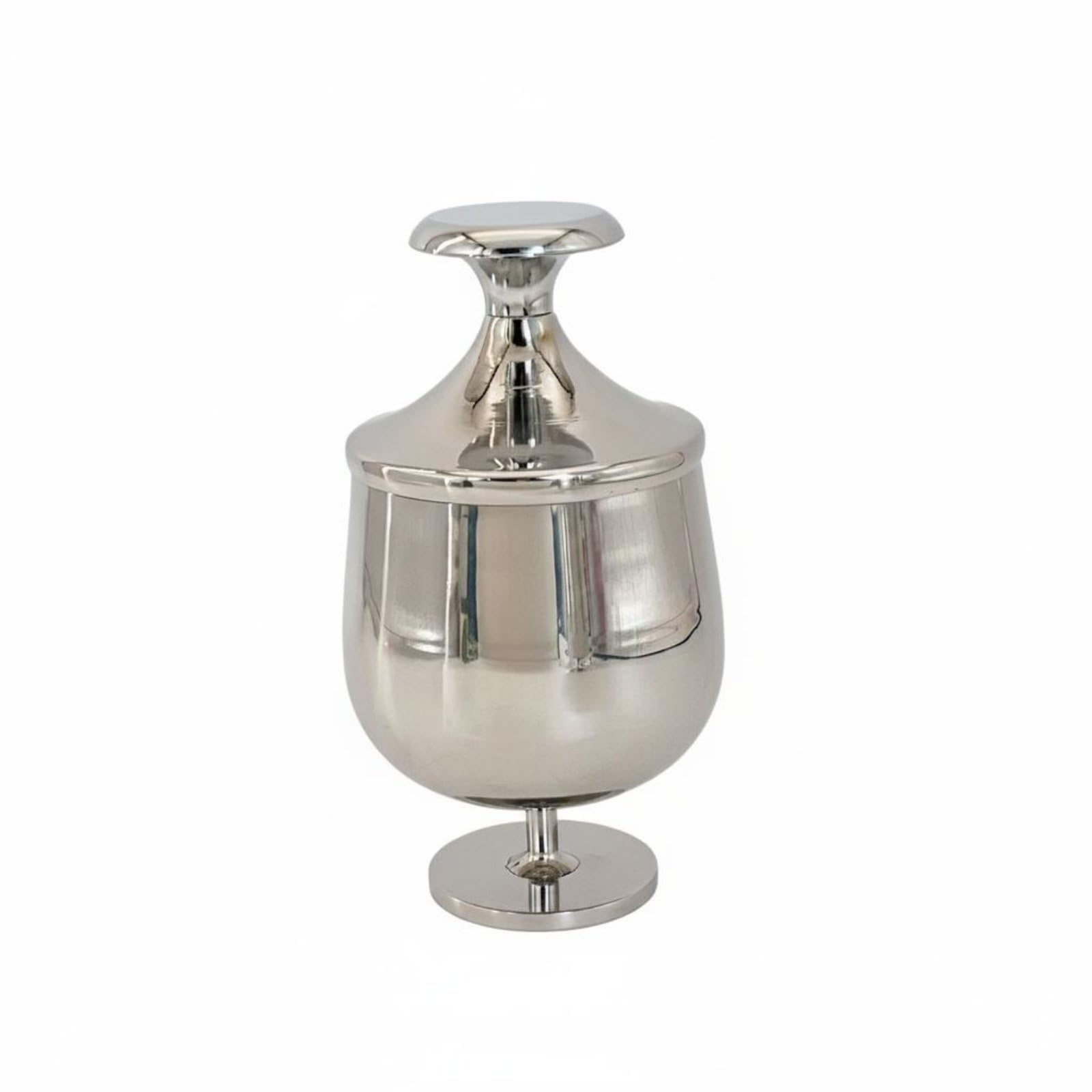 Milageto Contenedor de Acero Inoxidable Tarro Azucarero Bombonera con Diseño y Copa Decorativa Apto para Almacenar Pequeñas Golosinas Adecuado para Mesa de Centro Comedor Oficina, 9.5x18cm