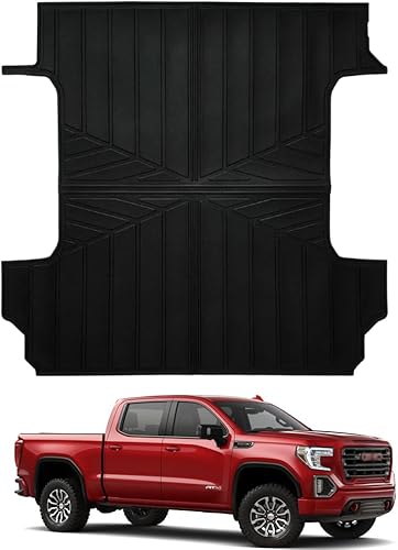 Alfombrillas para caja de camión, accesorios de protección para todo tipo de clima, alfombrillas de cama compatibles con Chevy SileradoGMC Sierra