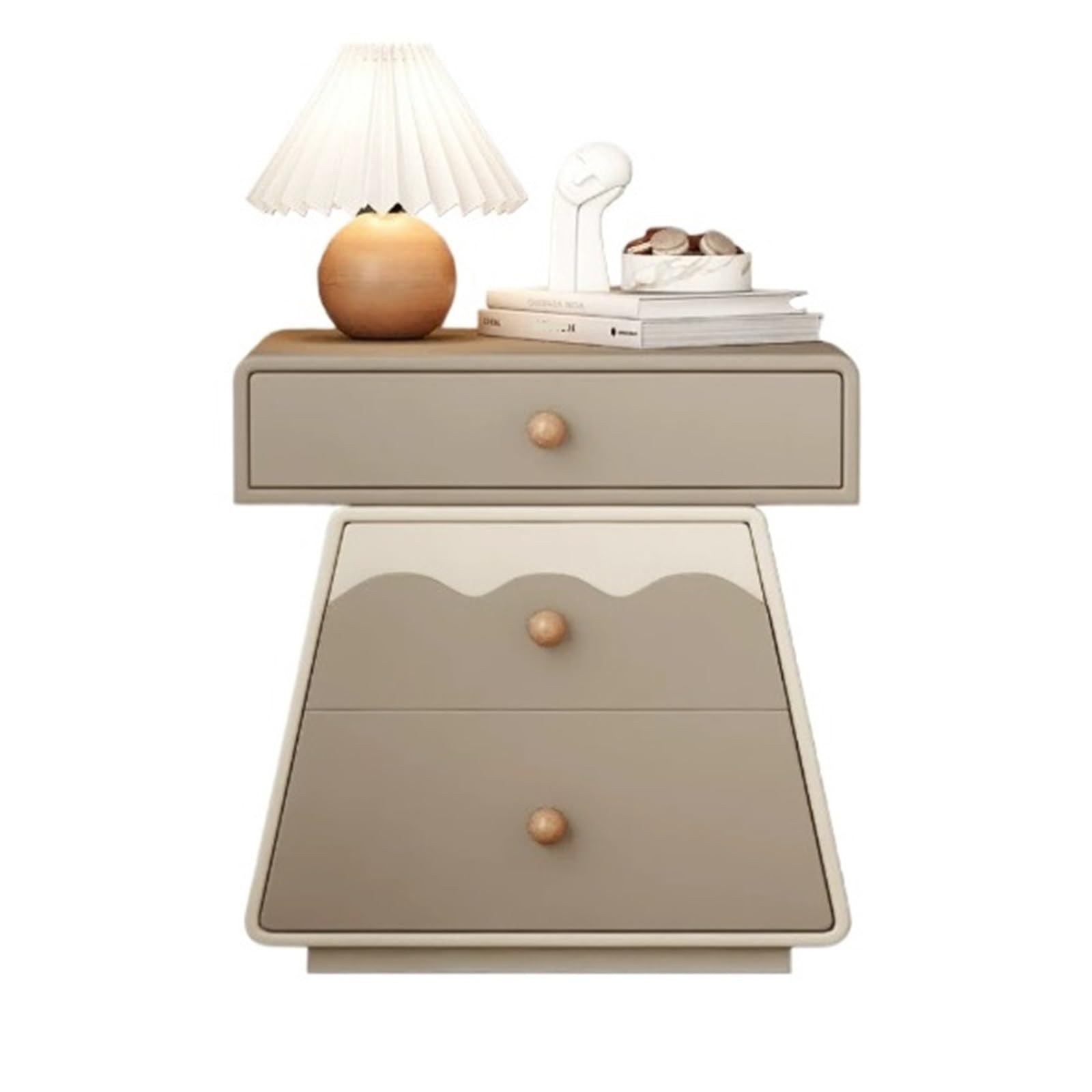 HLHLOP777 Nightstand This Bedroom Nightstand Features A Compact Design With A Vintage Style Bedroom Furniture(Gris,Large)