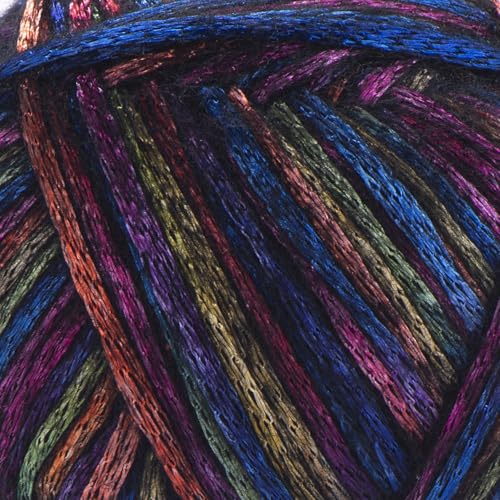 Image of YarnArt Melody Variegated Chainette - Metallic Sheen Fiber for Knitting, Crochet & Embroidery, 100g (3.5 oz) Skein, 230m (251 yd), Premium Blend of 70% Polyamide 21% Acrylic 9% Wool (901)