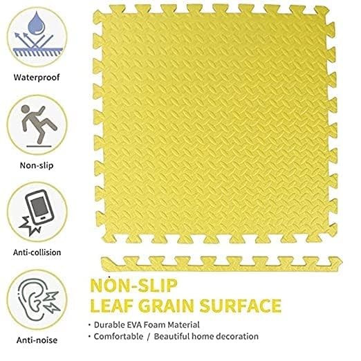 Image of Puzzle Flooring || Kids Interlocking Play mat || Baby Play Mat || Play mats for Kids || 12 MM Thick (4 Tiles - 16 Square Feet, Navy Blue - Blue)