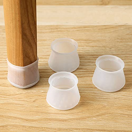 Silicone Chair Leg Caps Feet Protectors Pads Prevent Scratches Furniture Anti-Slip Table Covers, Pack of 16