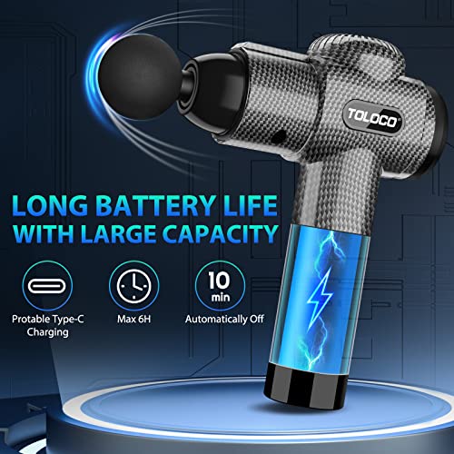TOLOCO Deep Tissue Massage Gun for Athletes with 10 Heads - Electric Percussion Massager, FSA & HSA Eligible