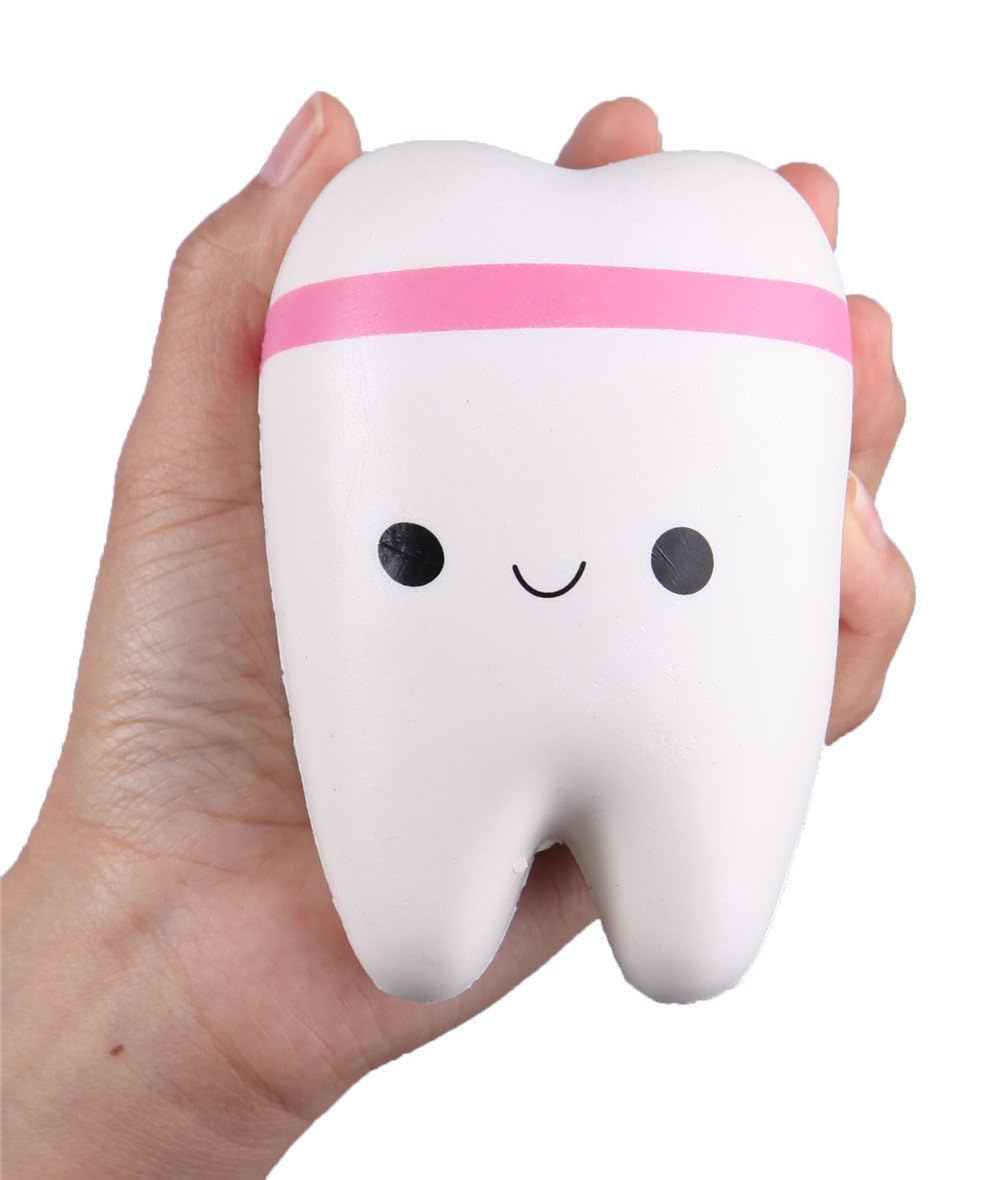 Anboor4.4 Squishies Jumbo Slow Rising Kawaii Teeth Scented Tooth Toy for Play 1 Pcs Color Random