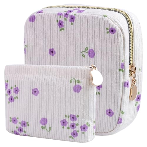 Image of 2-Pack Period Bag for Women Girls, Portable Corduroy Sanitary Napkin Storage Bag Period Pouch Small Discreet Menstrual Pouch, Sanitary Pads Bag Period Kits Tampons Holder for First Period