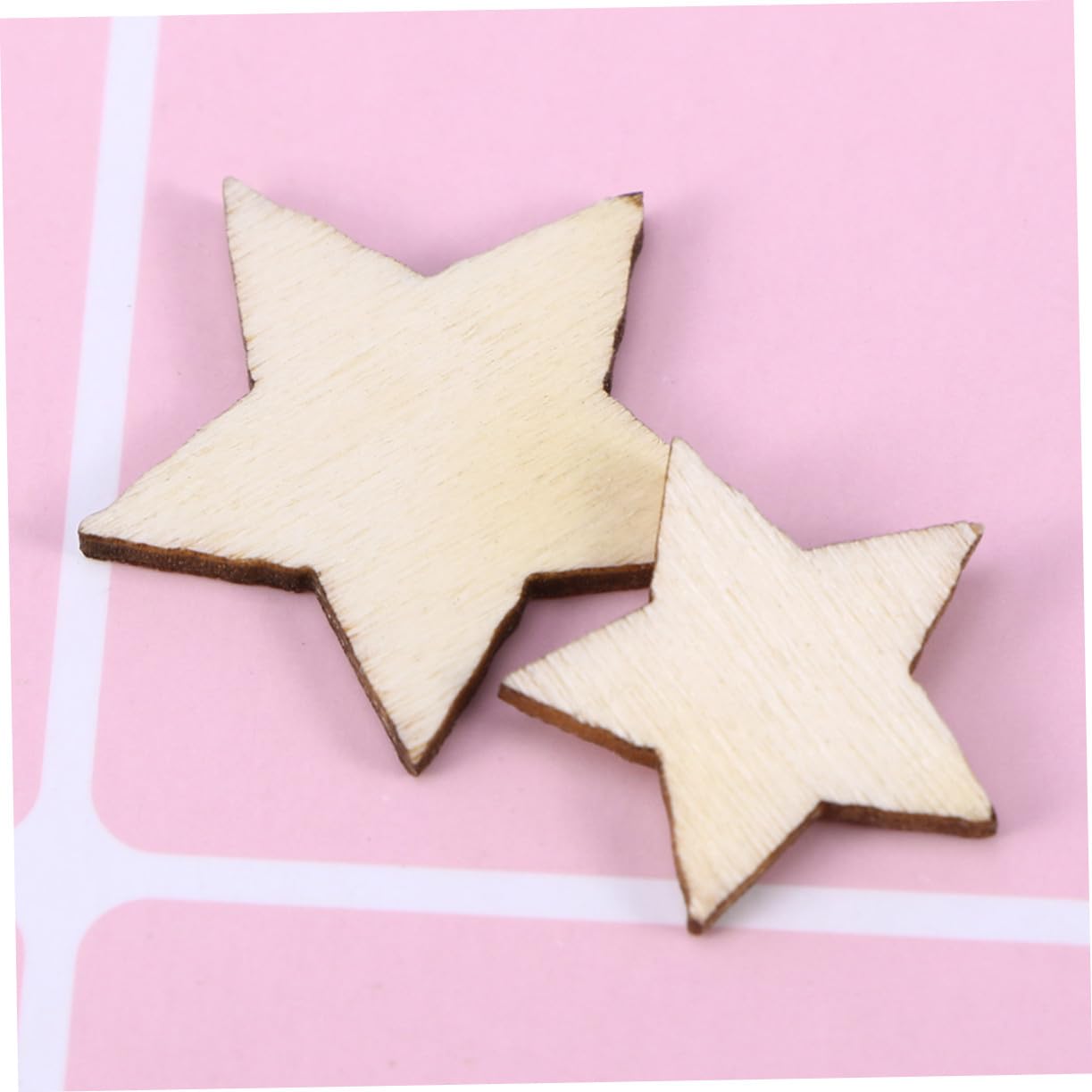 Embellissements en Bois Pentagramme 200 Pièces Beige pour Bricolage