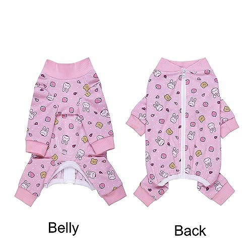 Image of Pink Dog Recovery Suit Female Male for Small Medium Dogs,Dog Surgical Recovery Suite Bodysuit After Surgery Zipper On Back Puppy Cat Long Sleeve Onesies Bodysuit After Surgery Wound Protective