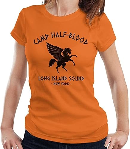 TusPersonalizables T-shirt pour femme - Percy Jackson Camp Half Blood, orange., Large