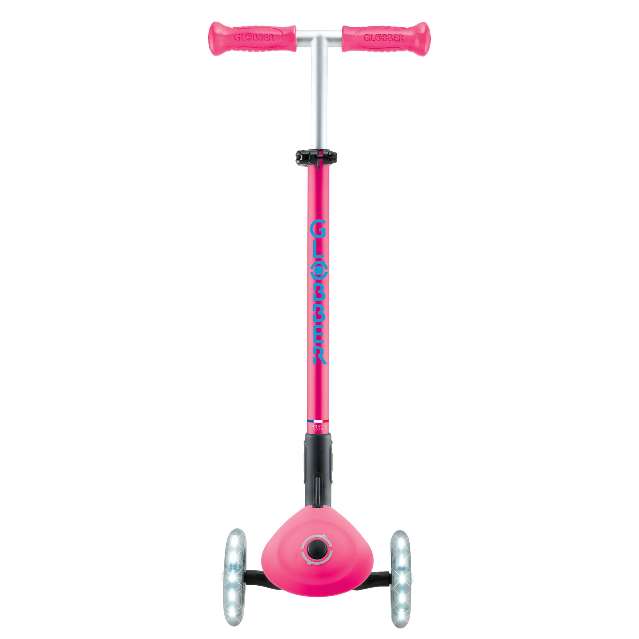 GLOBBER Primo Foldable Plus Lights Roller – Monopattino per bambini dai 3 anni in su, monopattino 120/80 mm, ABEC 5, 3 ruote con ruote LED, regolabile in altezza
