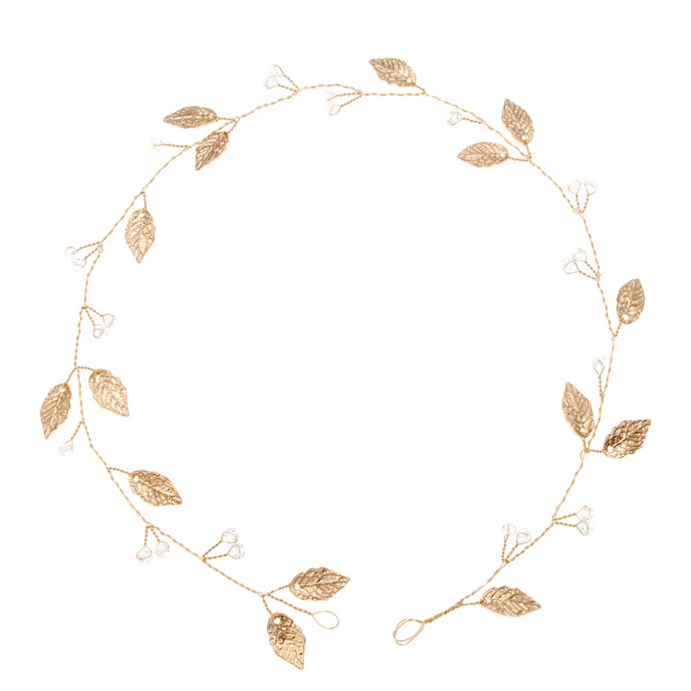 OSALADI Accesorios Nupciales 1 Pc Diadema De Cadena Suave De Hoja Vid Nupcial De Cristal De La Diosa Griega Dorados Para Mujer Boda De Vid De Pelo Bridal Oro Flor De Tiara Perder Aleación