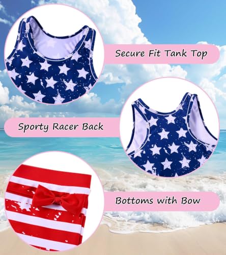 Image of Belovecol Girls Swimsuits 2Pcs Tankini Bathing Suit 4-16Y Bra Pads for 12Y+