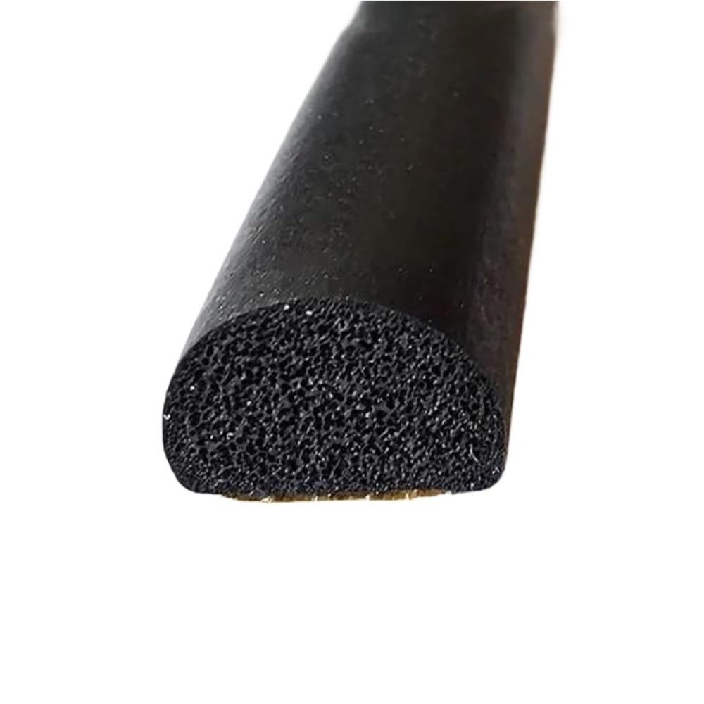 Cinta de espuma for sellar huecos de puertas y ventanas tipo D, cinta de esponja de caucho EPDM, acústica, autoadhesiva y a prueba de golpes.(15MM*12MM*2 METERS)