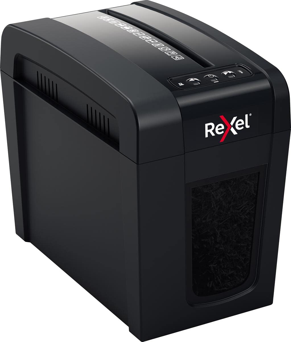 Rexel X6-SL Whisper-Shred, Niszczarka do Papieru, Tnie na Konfetti 6 kartek (80 gsm), Poziom Bezpieczeństwa P-4, Domowe Biuro, Pojemność 10L, Cicha i Kompaktowa, Seria Protect (2020125EU)