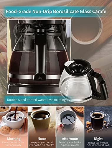 Gevi Cafetera pequeña de 5 tazas, cafetera compacta con filtro reutilizable, plato de calentamiento y cafetera para el… - Imagen 6